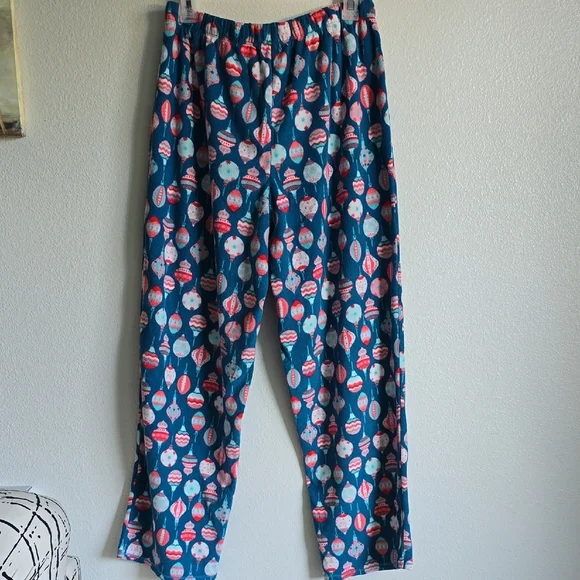 Blue and Pink Polka Dot Pajama Bottoms with Elastic Waistband - Picture 3 of 4